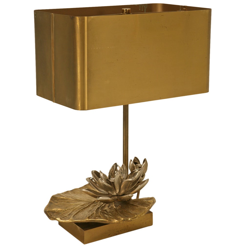 Maison Charles "Water Lily" Lamp in Doré Bronze, 1stdibs New York