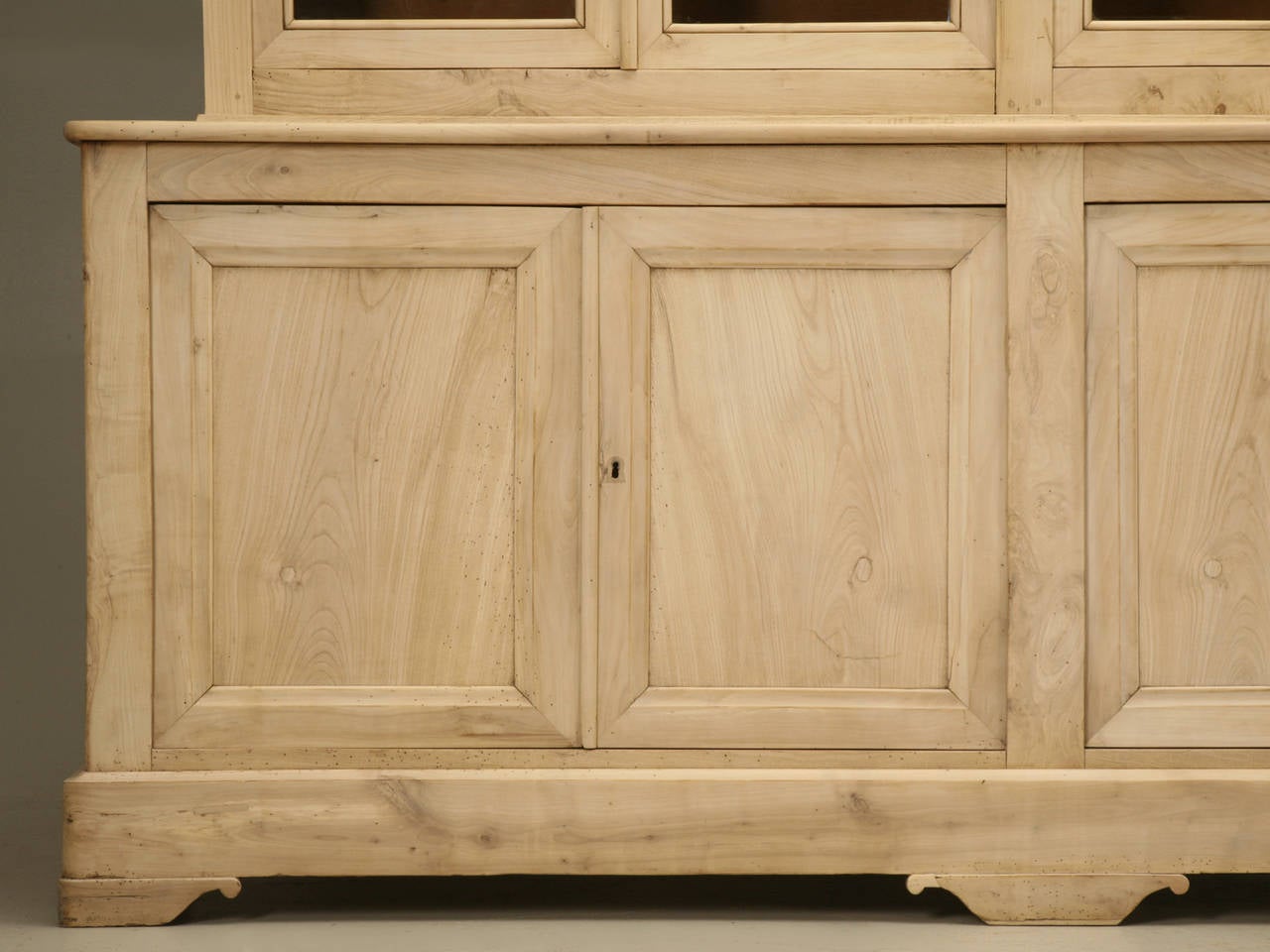 French Walnut Bookcase or China Cabinet in a Limed Finish, circa 1800s 4