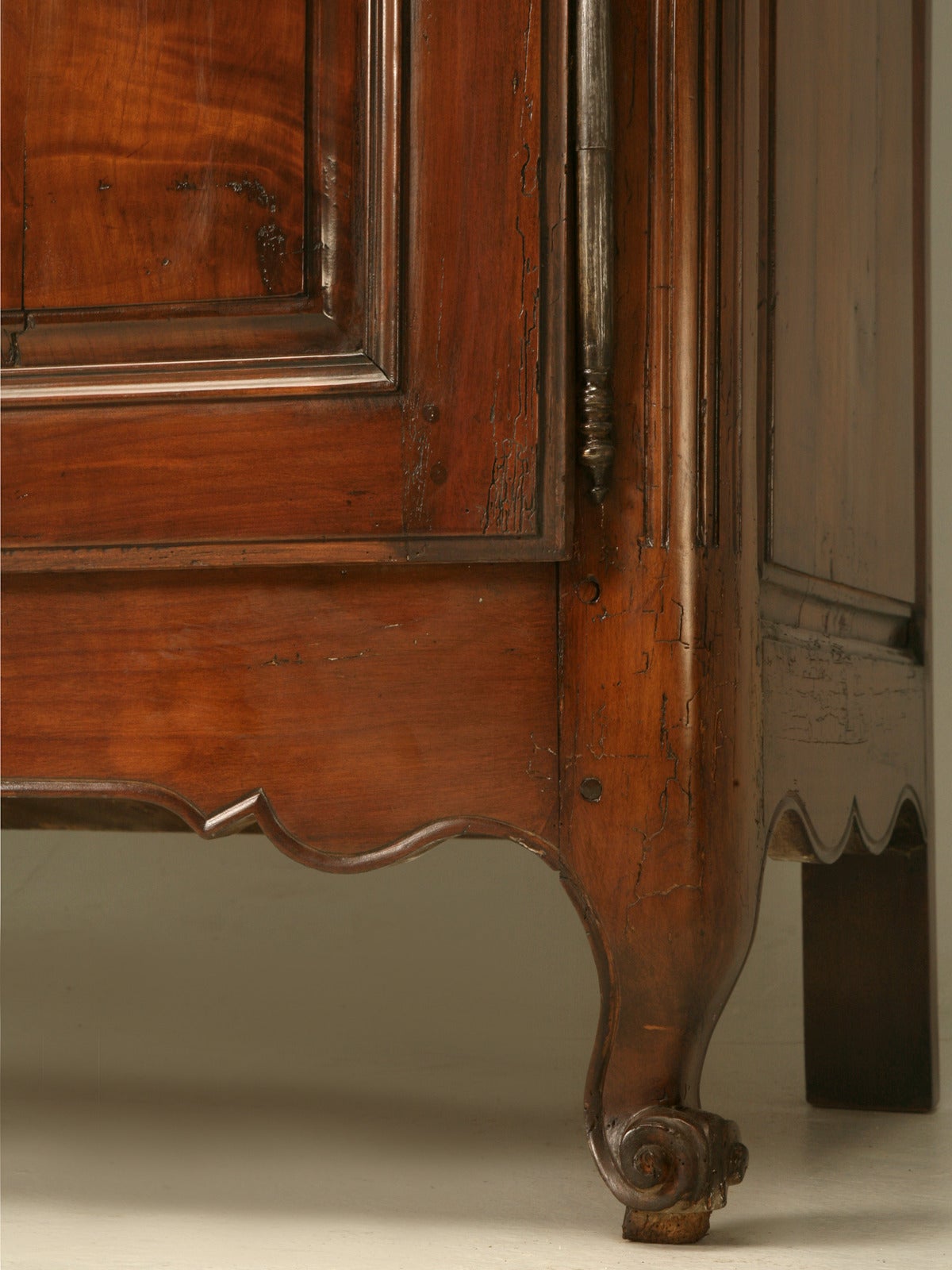 Steel French Louis XV Style Armoire in Cherrywood, circa early 1800's Fully Restored