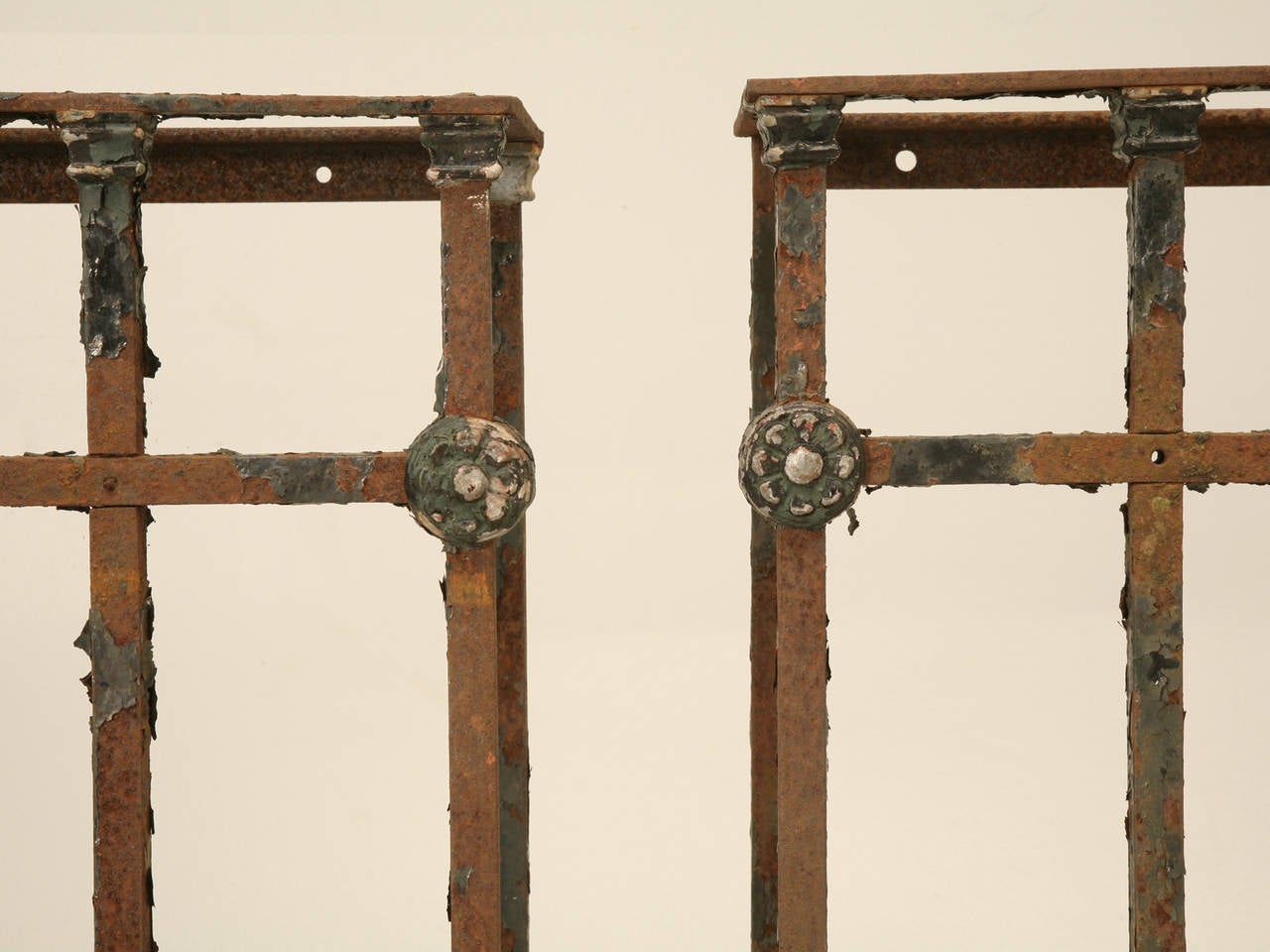 American Pair of Console Tables in Wrought Iron