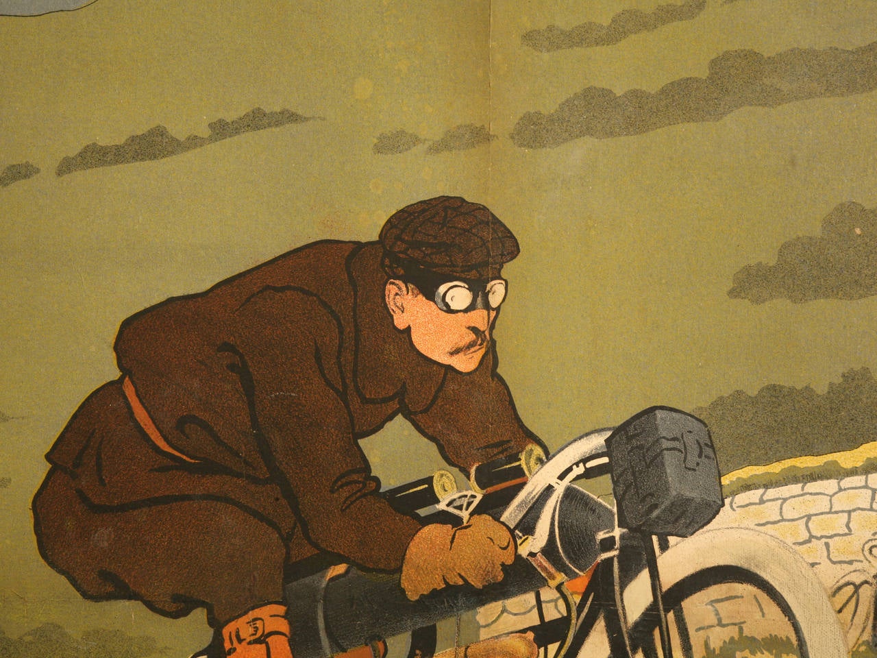 Motorcycle Poster by Walter Thor, circa 1910 In Good Condition In Chicago, IL