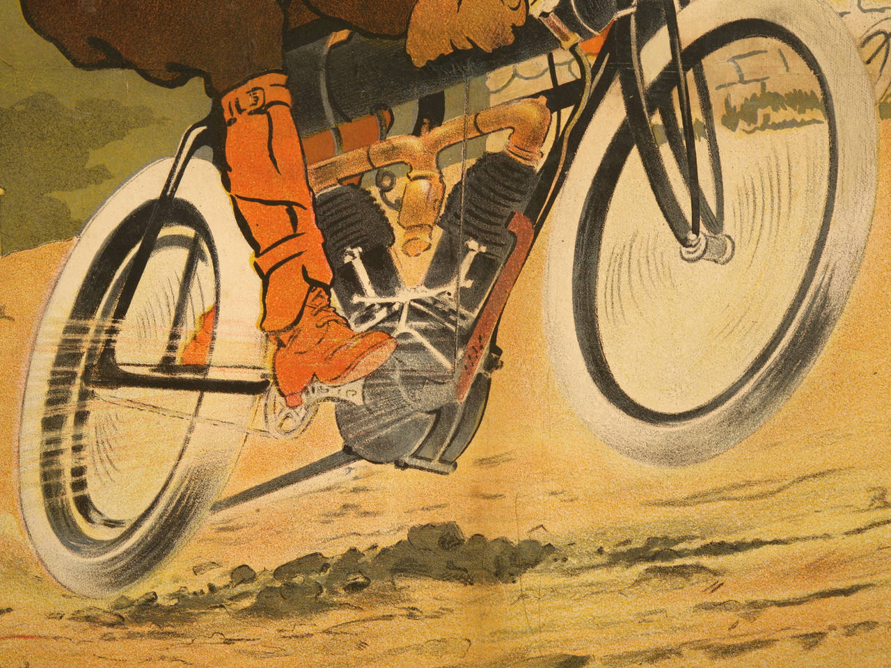 Early 20th Century Motorcycle Poster by Walter Thor, circa 1910