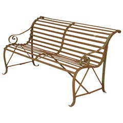 Vintage Outdoor Garden Bench in Original Paint