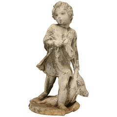 Antique "Boy Hunter" Lead Garden Statue, circa1900