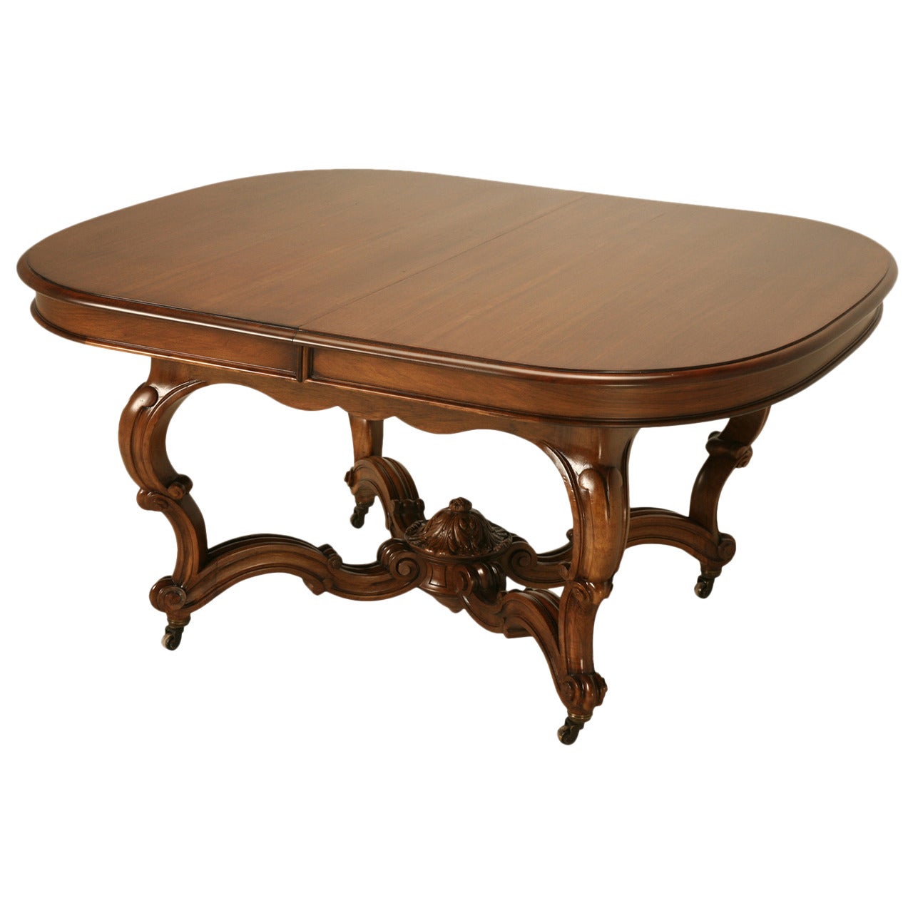 French Walnut Dining Table with Leaves from Ch. Jeanselme et Cie, circa 1890