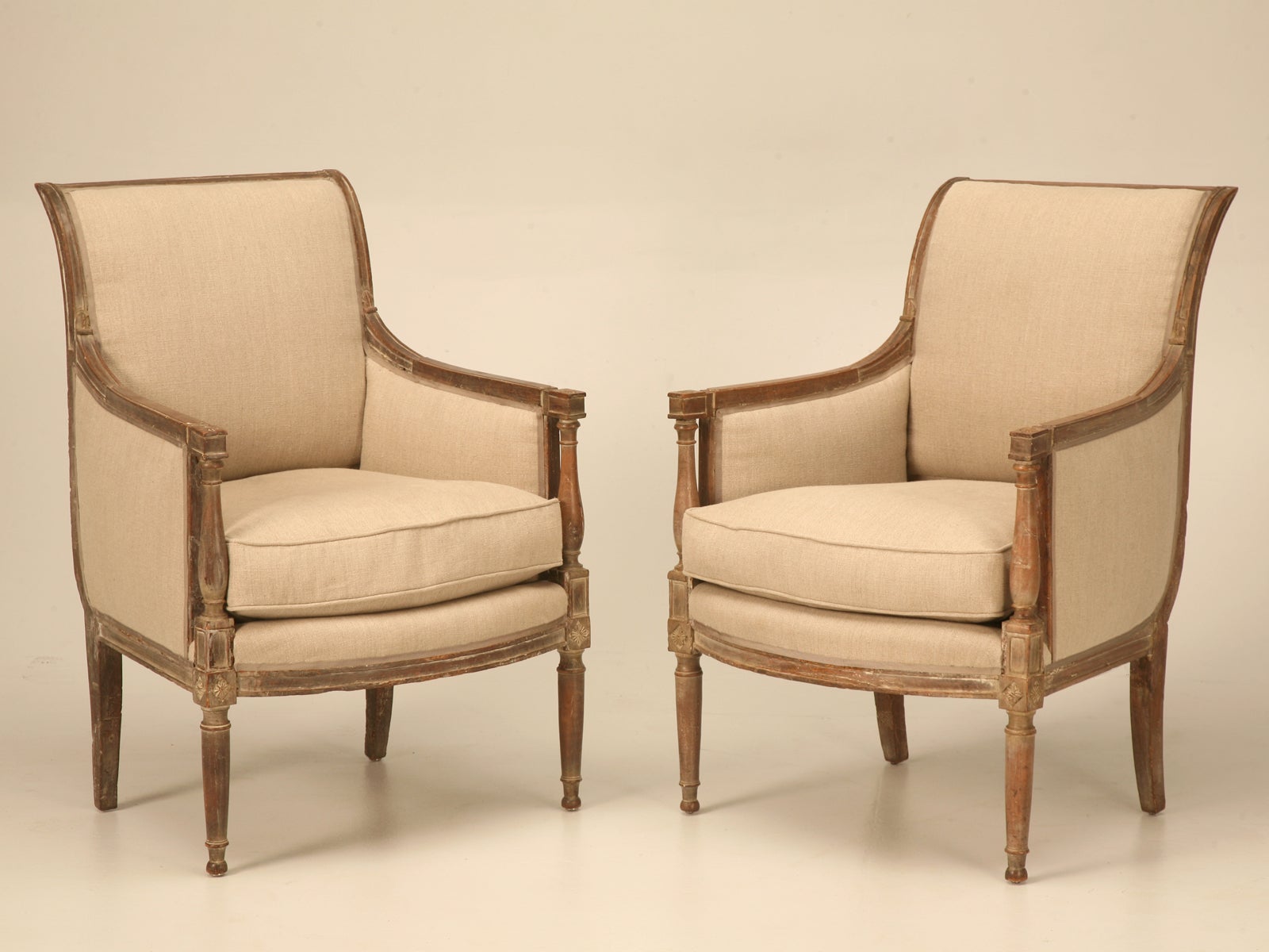 Pair of Early 19th Century French Directoire Arm Chairs/Bergeres