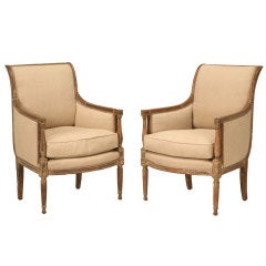 Pair of Early 19th Century French Directoire Arm Chairs/Bergeres