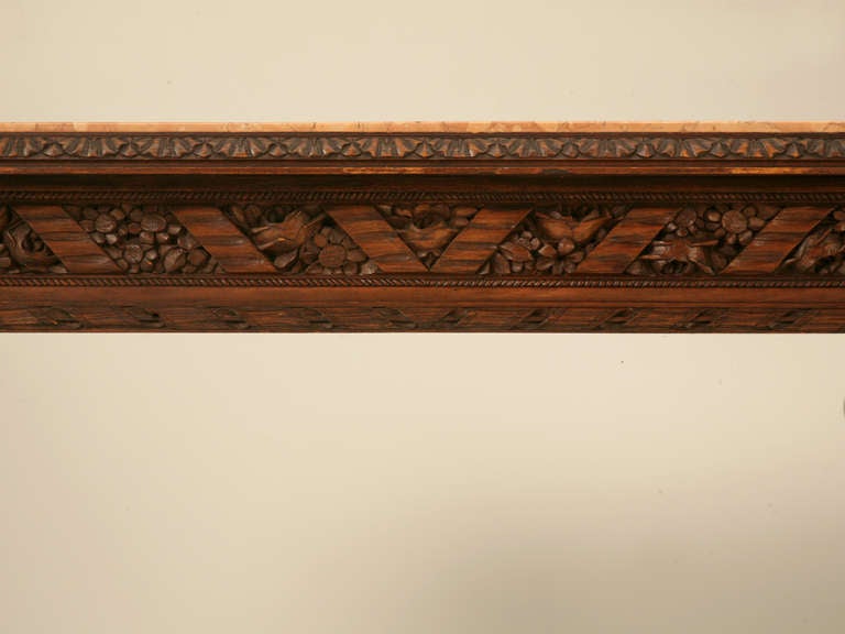 Stellar Original Antique French Hand Carved Walnut Louis XVI Hall/Library Table 2