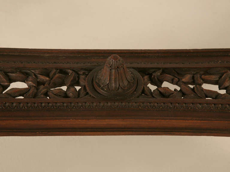 Stellar Original Antique French Hand Carved Walnut Louis XVI Hall/Library Table 6