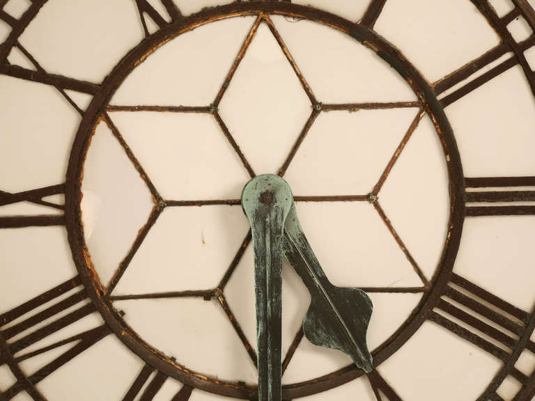 British Cast Iron English Clock Face with Copper Hands, circa 1860