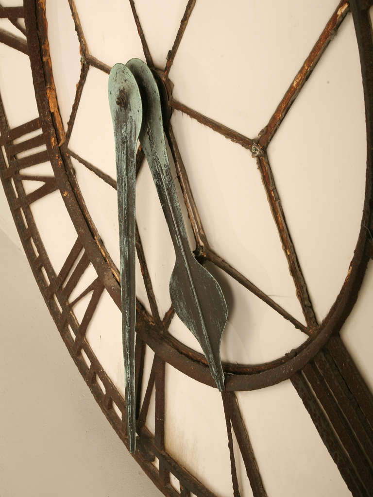 19th Century Cast Iron English Clock Face with Copper Hands, circa 1860
