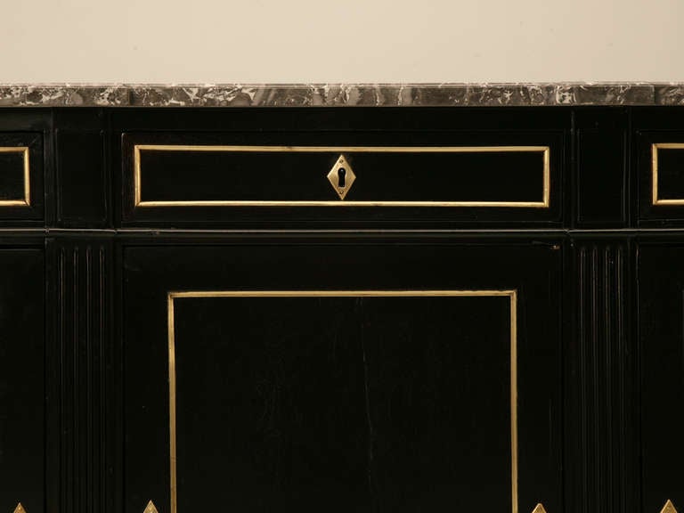 Louis XVI Ebonized Mahogany Buffet with Marble Top 2