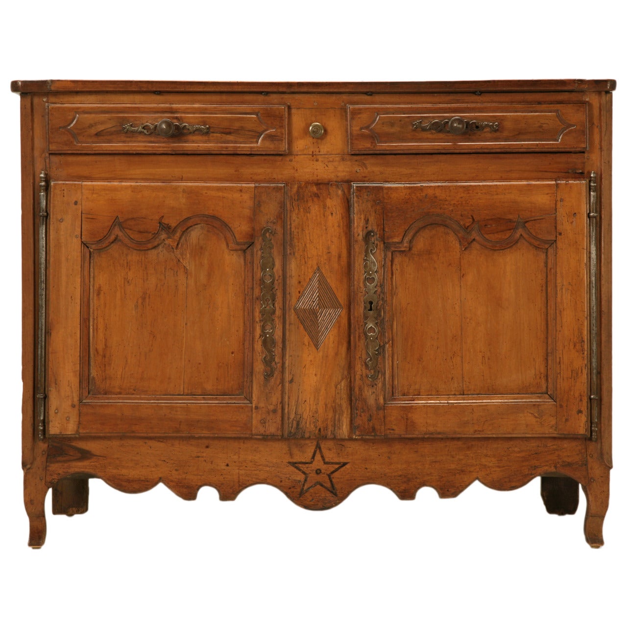 Antique French Antique Buffet with Star and Diamond Motif From Directoire Period