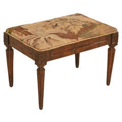 Showstopping 18th C. French Louis XVI Stool w/Period Aubusson Upholstery