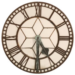 Antique Cast Iron English Clock Face with Copper Hands, circa 1860