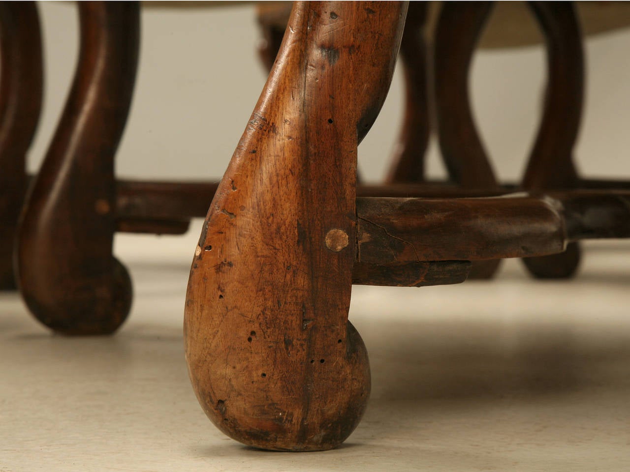 French Walnut Set of (Six) Os De Mouton Dining Chairs 3