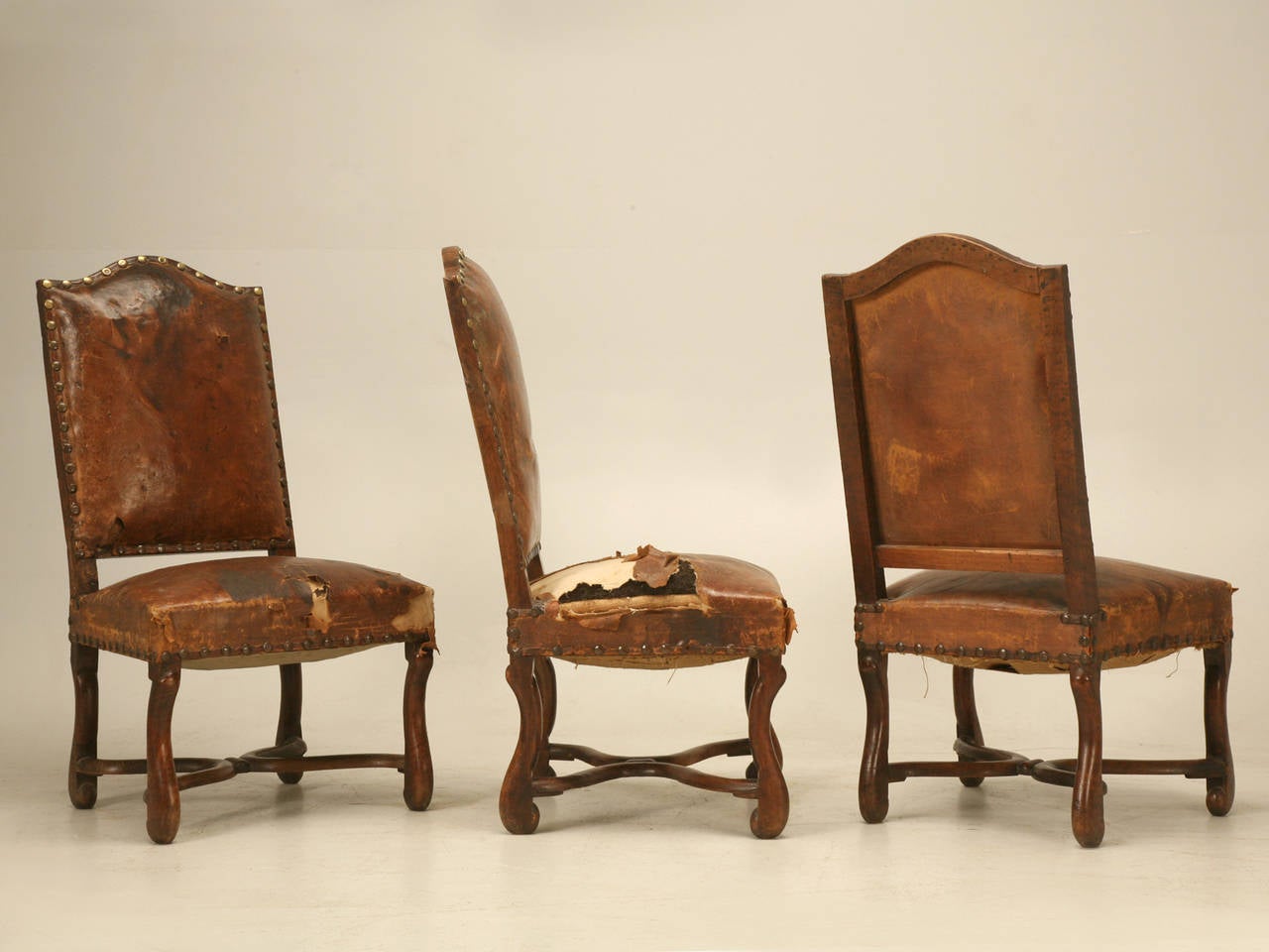 French Walnut Set of (Six) Os De Mouton Dining Chairs 5