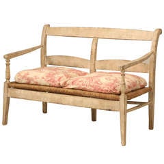 Rustic 48" Antique Settee the Quintessential Epitome of Country French Furniture