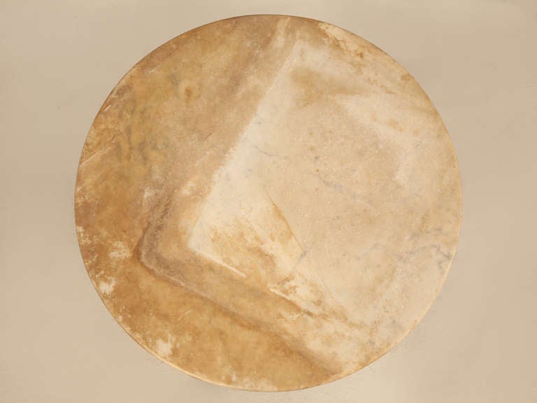 Incomparable Original Antique French Iron & Marble Bistro Table w/Hearts