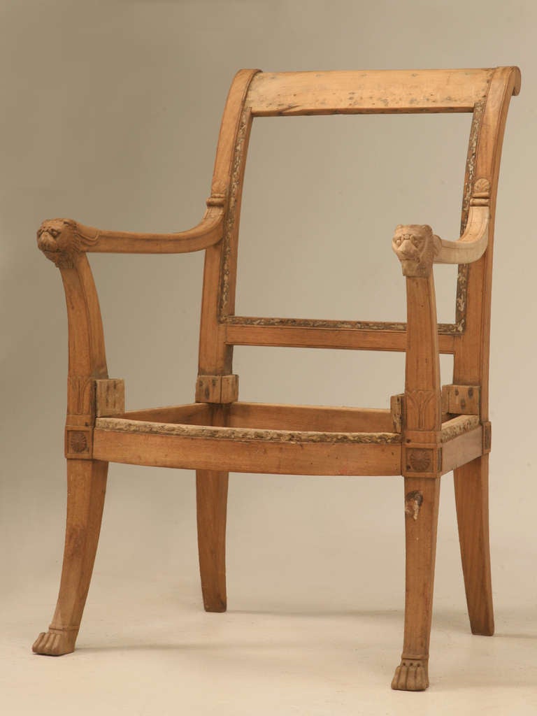 Majestic Original Antique French Armchair w/Lions, Paw Feet & Rosettes, Too