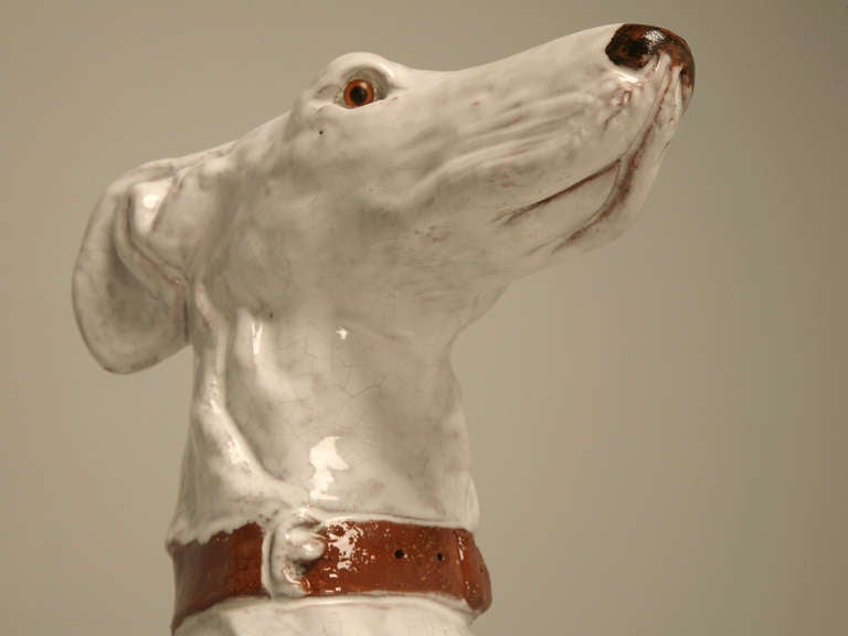 French Faicence Whippet, circa 1960s In Good Condition In Chicago, IL