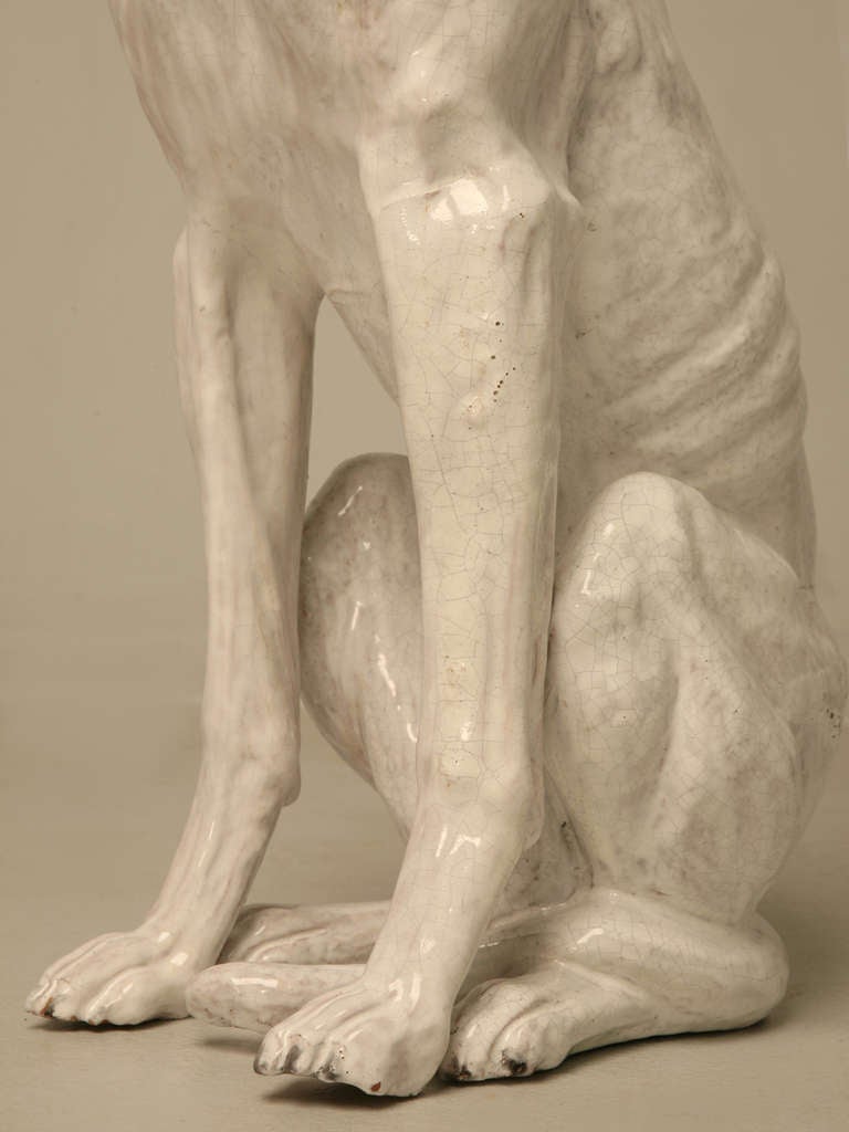 Mid-20th Century French Faicence Whippet, circa 1960s