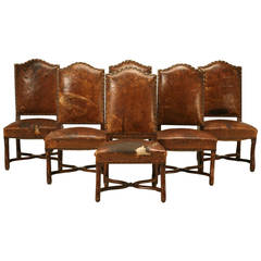 French Walnut Set of (Six) Os De Mouton Dining Chairs