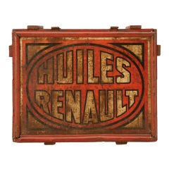 Vintage Circa 1930 Original French "Huiles Renault" Double Sided Ad Box