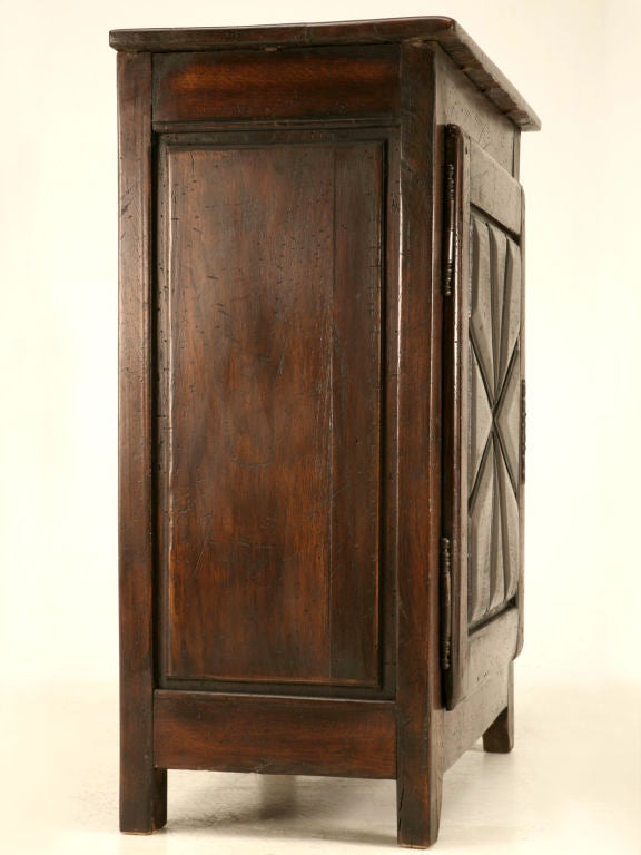 Circa 1880 Antique French Solid Oak Louis XIII Cupboard/Nightstand