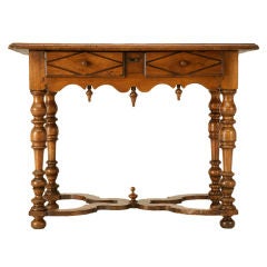 18th C. Antique French Fruitwood Writing Table with Drawer 1