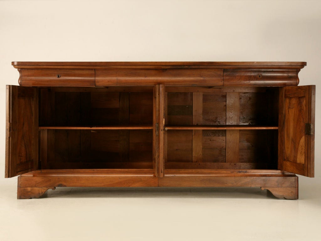 c.1840 French Louis Philippe 3 over 4 Figured Walnut Buffet 7
