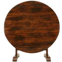 Circa 1870 Rustic Antique French Walnut Tilt-Top Wine Tasting Table