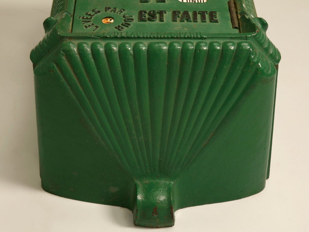 Circa 1890 Authentic French Steel Postal Box-Rare Color 5