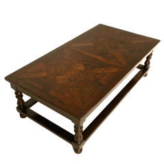 Stunning Large (60") Solid Oak Parquet Topped Coffee Table