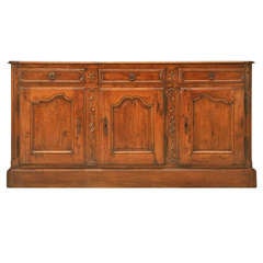 Early 18th Century Antique French Solid Cherry 3 over 3 Buffet w/Star Detai