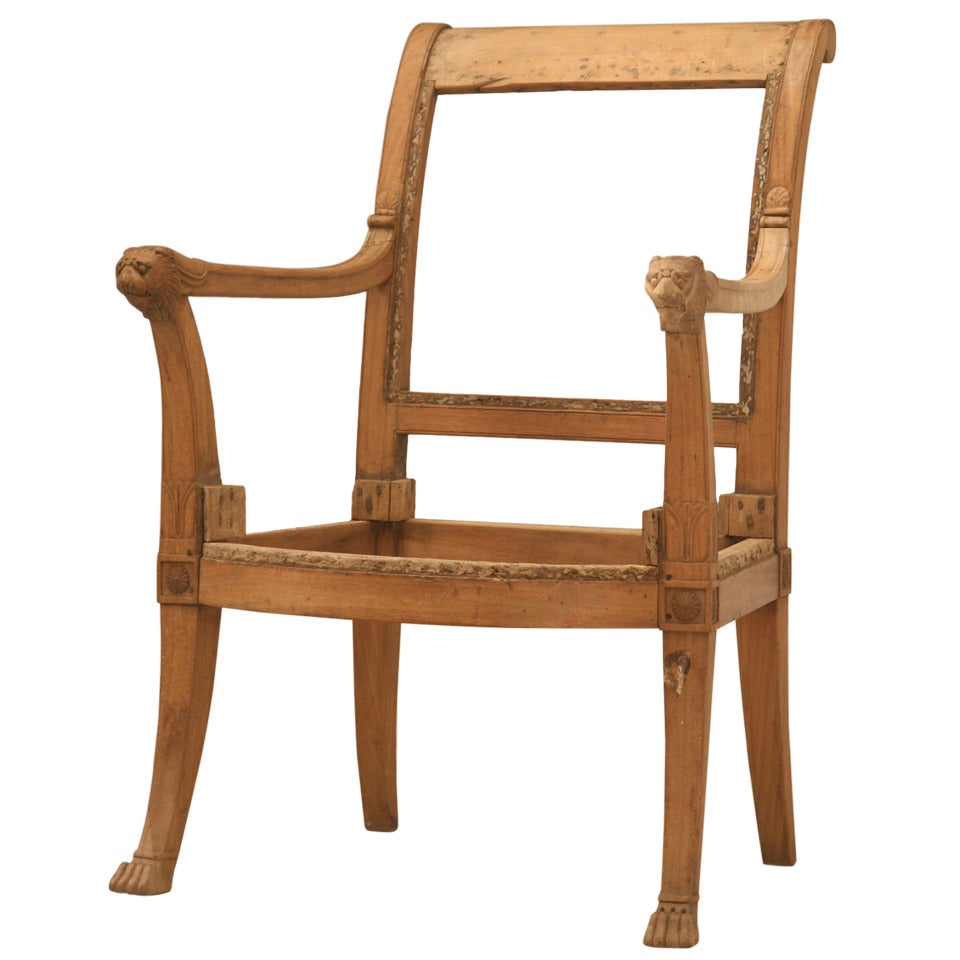 Majestic Original Antique French Armchair w/Lions, Paw Feet 
Rosettes, Too