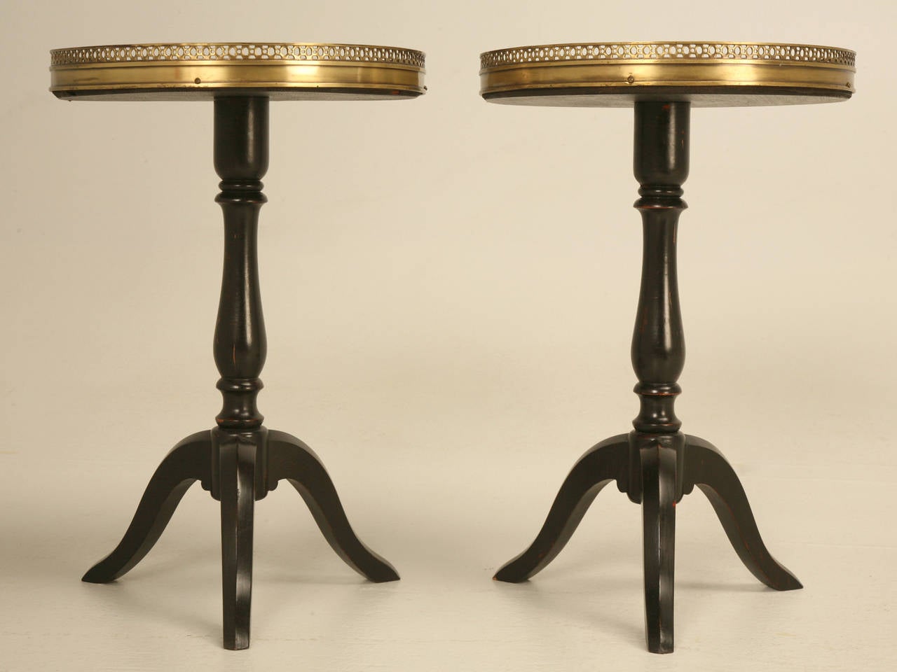 Petite Pair of French Wine Tables with Marble Tops 4