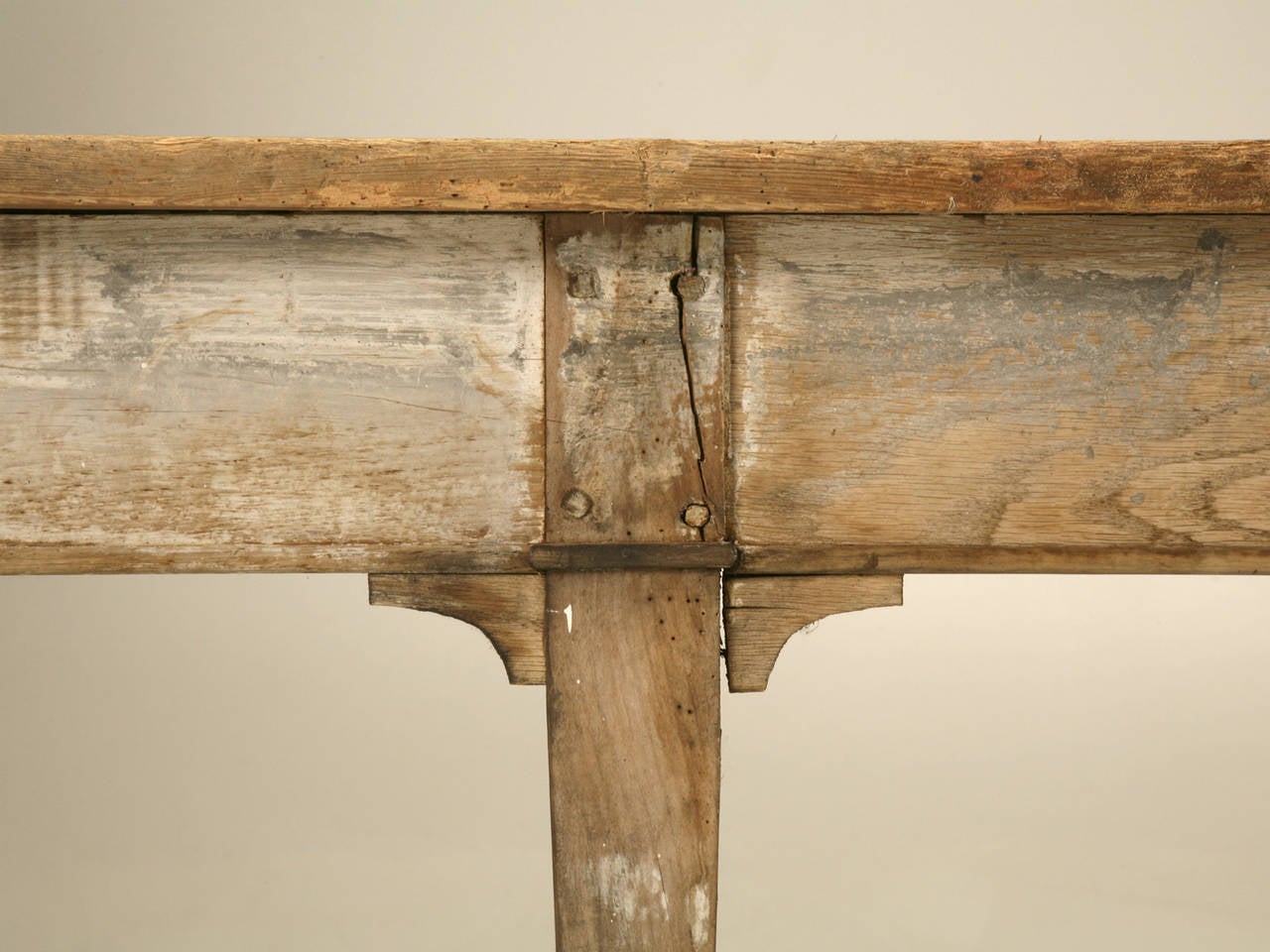 Early 20th Century Antique Farm Table with Old Paint