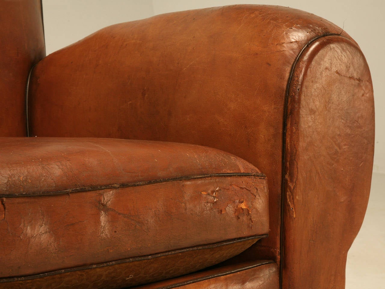 French Art Deco Original Leather Club Chairs, circa 1930s 2
