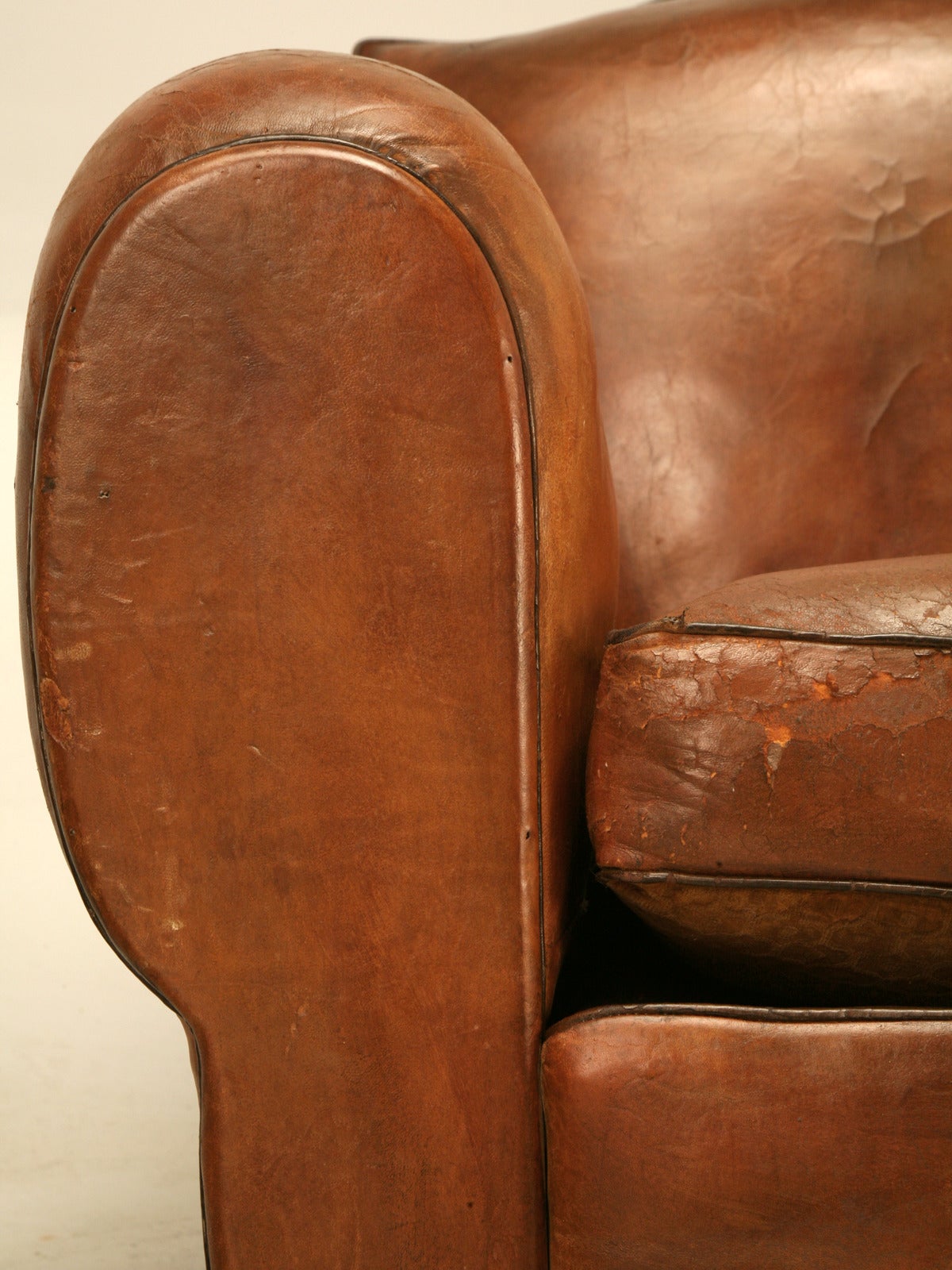 French Art Deco Original Leather Club Chairs, circa 1930s 3