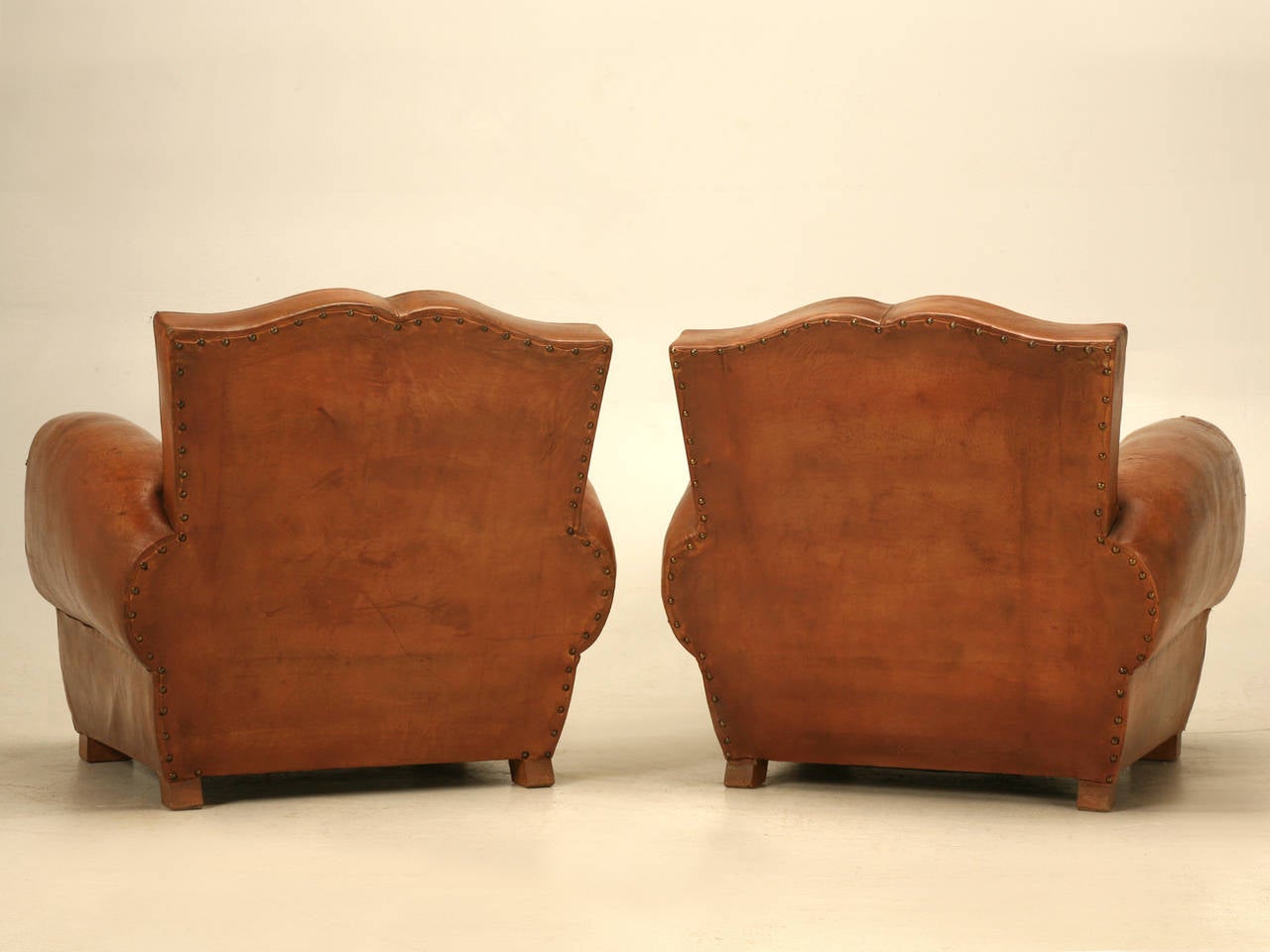 French Art Deco Original Leather Club Chairs, circa 1930s 6