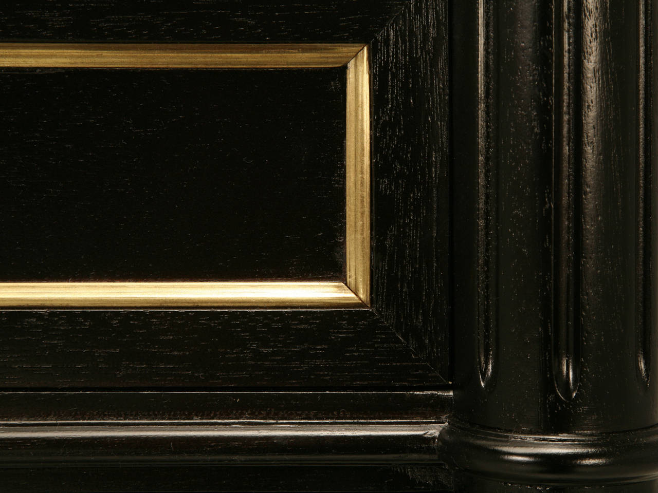Jansen Style Louis XVI Ebonized Commode with Brass Trim 2