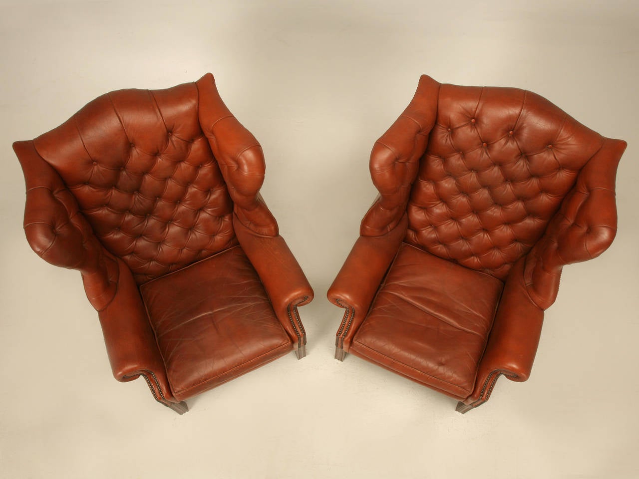 Classic Pair of Chesterfield Wingbacks by Wade of Great Britain In Good Condition In Chicago, IL