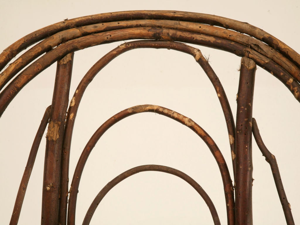 20th Century Original Primitive American Willow Folk Art Armchair
