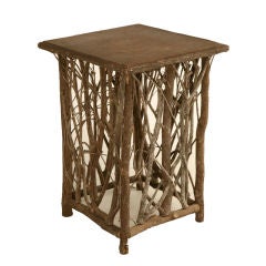 Rustic American Willow Folk Art Side or End Table