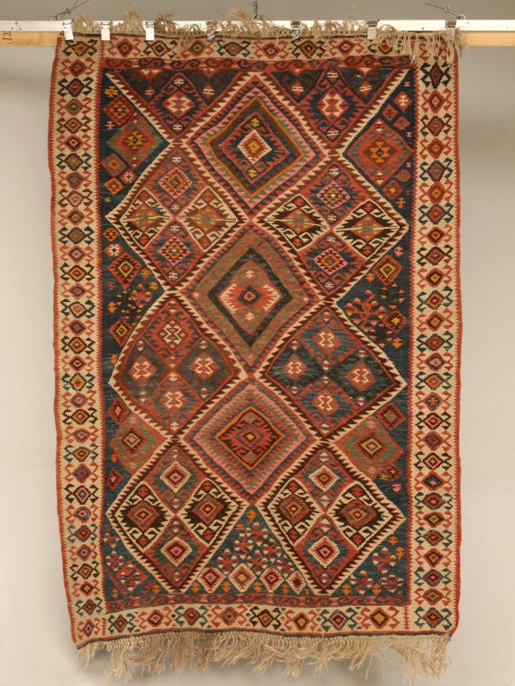 Circa1930 Persian Kilim Geometric Patterned Rug For Sale at 1stdibs