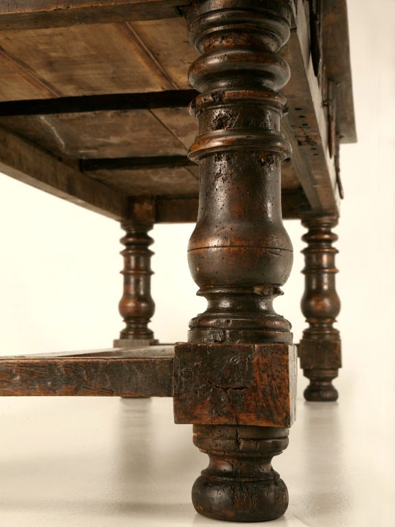 Original Antique Spanish Walnut Sofa Table or Desk 3