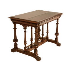 Circa 1880 Petite Antique French Walnut Library or Hall Table