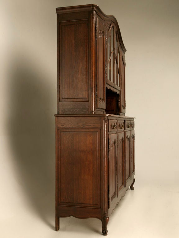 Solid Oak Bonnet Topped Cabinet or Cupboard w/Tons of Storage