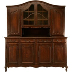 Vintage Solid Oak Bonnet Topped Cabinet or Cupboard w/Tons of Storage